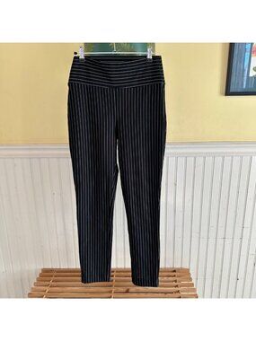 Bitte Kai Rand Black & White Pinstripe Stretch High-Waisted Pants